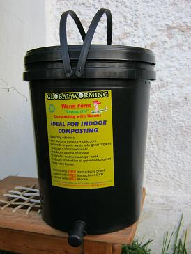 A small indoor worm bin 