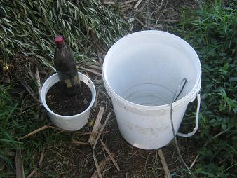 A simple compost tea brewing set.