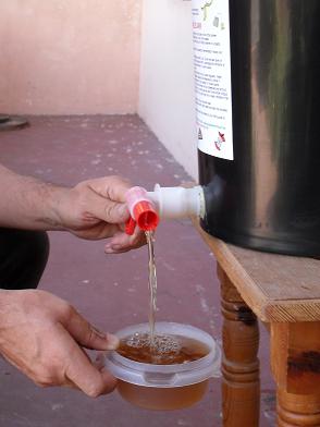 Bokashi juice freshly tapped of the composter is an excellent drain cleaner and helps to prevent buildup of solids in the pipes.